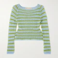 Marni - Striped Cotton And Brushed Mohair-blend Sweater - Blue - IT44