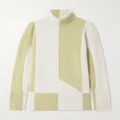 Joseph - Alcove Two-tone Wool-blend Intarsia Turtleneck Sweater - Light green - x small