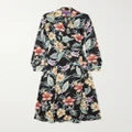 Ralph Lauren Collection - Aniyah Belted Floral-print Linen-blend Midi Wrap Dress - Black - US2