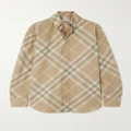 Burberry - Embroidered Checked Cotton-twill Shirt - Yellow - UK 4