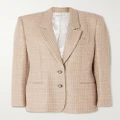 Alessandra Rich - Oversized Sequined Checked Bouclé-tweed Blazer - Camel - IT36