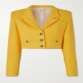 Alessandra Rich - Cropped Bouclé-tweed Jacket - Yellow - IT38
