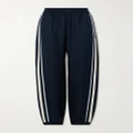 Moncler - Embroidered Grosgrain-trimmed Jersey Tapered Track Pants - Navy - IT42