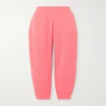 Moncler - Embossed Cotton-jersey Tapered Track Pants - Pink - large