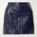 TOM FORD - Croc-effect Patent-leather Mini Skirt - Blue - IT46