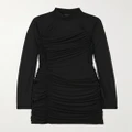 Helmut Lang - Draped Layered Crepe Mini Dress - Black - x small