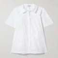 SIMKHAI - Blanche Cotton-poplin And Pleated Tencel™-blend Voile Mini Shirt Dress - White - small