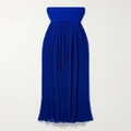 Proenza Schouler - Rina Strapless Pleated Ribbed-knit Maxi Dress - Royal blue - large