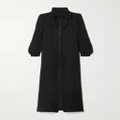 Lisa Marie Fernandez - + Net Sustain Pussy-bow Crinkled Linen-blend Gauze Maxi Dress - Black - 1
