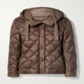 Max Mara - The Cube 1st Exit Hooded Quilted Shell Down Jacket - Brown - UK 2