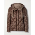 Max Mara - The Cube 1st Exit Hooded Quilted Shell Down Jacket - Brown - UK 10