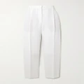 Brunello Cucinelli - Pleated High-rise Tapered Woven Pants - White - IT46