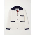 Thom Browne - Striped Intarsia Cotton And Cashmere-blend Jacket - White - IT46