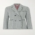 Thom Browne - Double-breasted Checked Cotton-tweed Jacket - Gray - IT40