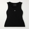 Givenchy - Embellished Ribbed Stretch-cotton Tank - Black - medium