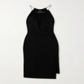 Givenchy - Chain-embellished Ruffled Crepe De Chine Midi Dress - Black - FR34