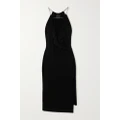 Givenchy - Chain-embellished Ruffled Crepe De Chine Midi Dress - Black - FR34
