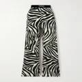 TOM FORD - Zebra-print Silk-blend Satin Straight-leg Pants - Zebra print - large