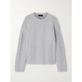 Theory - Striped Wool-blend Sweater - Light gray - x small