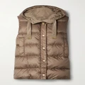 Max Mara - The Cube Hooded Quilted Shell Down Vest - Brown - UK 4