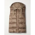 Max Mara - The Cube Hooded Quilted Shell Down Vest - Brown - UK 10