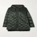 Max Mara - The Cube Hooded Quilted Shell Down Jacket - Dark green - UK 12