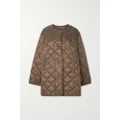 Max Mara - The Cube Quilted Shell Down Jacket - Brown - UK 2