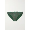I.D. Sarrieri - + Net Sustain Siracusa Dream Embroidered Tulle Briefs - Green - x small
