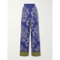 Etro - Floral-print Silk-satin Wide-leg Pants - Blue - IT38