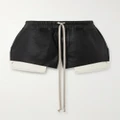 Rick Owens - Fog Layered Leather And Jersey Shorts - Black - IT38