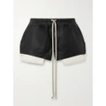 Rick Owens - Fog Layered Leather And Jersey Shorts - Black - IT40