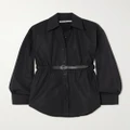 Alexander Wang - Belted Cotton-poplin Shirt - Black - xx small