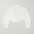 Dion Lee - Cropped Cotton-blend Poplin Shirt - White - UK 4