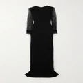 Givenchy - Flocked Tulle-trimmed Crepe Gown - Black - FR34