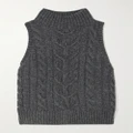 L'AGENCE - Bellini Metallic Cable-knit Sweater - Gray - small