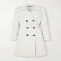 TOM FORD - Double-breasted Leather Trench Coat - Ivory - IT38