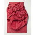 Huishan Zhang - Clarisse Strapless Appliquéd Cotton-blend Moire Mini Dress - Red - UK 6