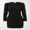 SAINT LAURENT - Ruched Stretch-jersey Mini Dress - Black - S