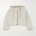 Brunello Cucinelli - Cropped Hooded Shell-trimmed Cotton-blend Jacket - Beige - IT44