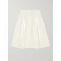 Simone Rocha - Bow-embellished Ruffled Cloqué Midi Skirt - White - UK 12