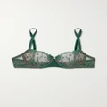 I.D. Sarrieri - + Net Sustain Siracusa Dream Satin-trimmed Embroidered Tulle Underwired Bra - Green - 32D