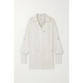 Loewe - + Suna Fujita Oversized Embroidered Pinstriped Silk And Cotton-blend Twill Shirt - White - FR32