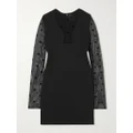 Givenchy - Tulle-trimmed Crepe Mini Dress - Black - FR34