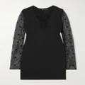 Givenchy - Tulle-trimmed Crepe Mini Dress - Black - FR36
