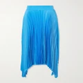 Joseph - Ade Asymmetric Pleated Satin Midi Skirt - Blue - FR34