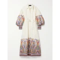Etro - Belted Paisley-print Cotton-poplin Midi Shirt Dress - White - IT36