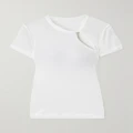 Helmut Lang - Cutout Ribbed Cotton-jersey T-shirt - White - x small