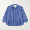Sacai - Oversized Pleated Striped Cotton-poplin Shirt - Multi - 1