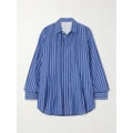 Sacai - Oversized Pleated Striped Cotton-poplin Shirt - Multi - 1
