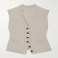 Brunello Cucinelli - Ribbed Metallic Cashmere-blend Vest - White - xx small